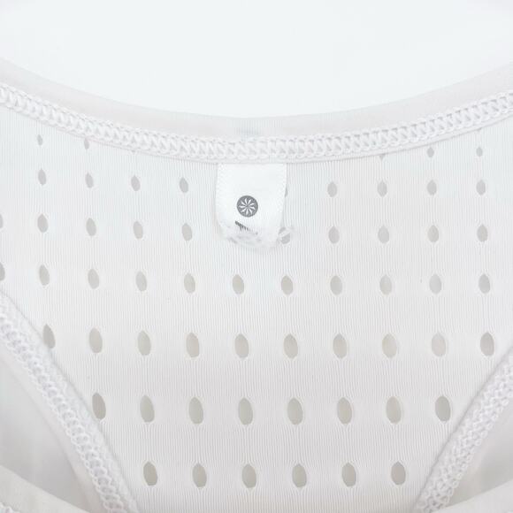 Athleta A Game Black Tank Top Size XL Racerback Perforated Sleeveless White - Picture 3 of 10